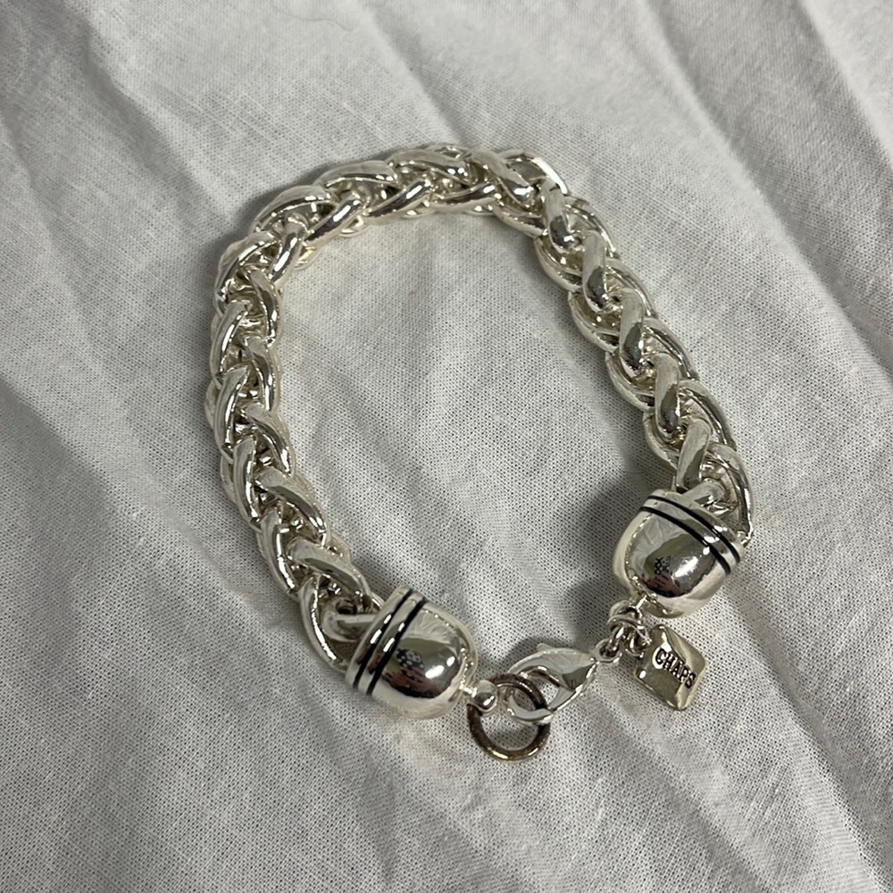 Women's Chaps Silver Braided Bracelet